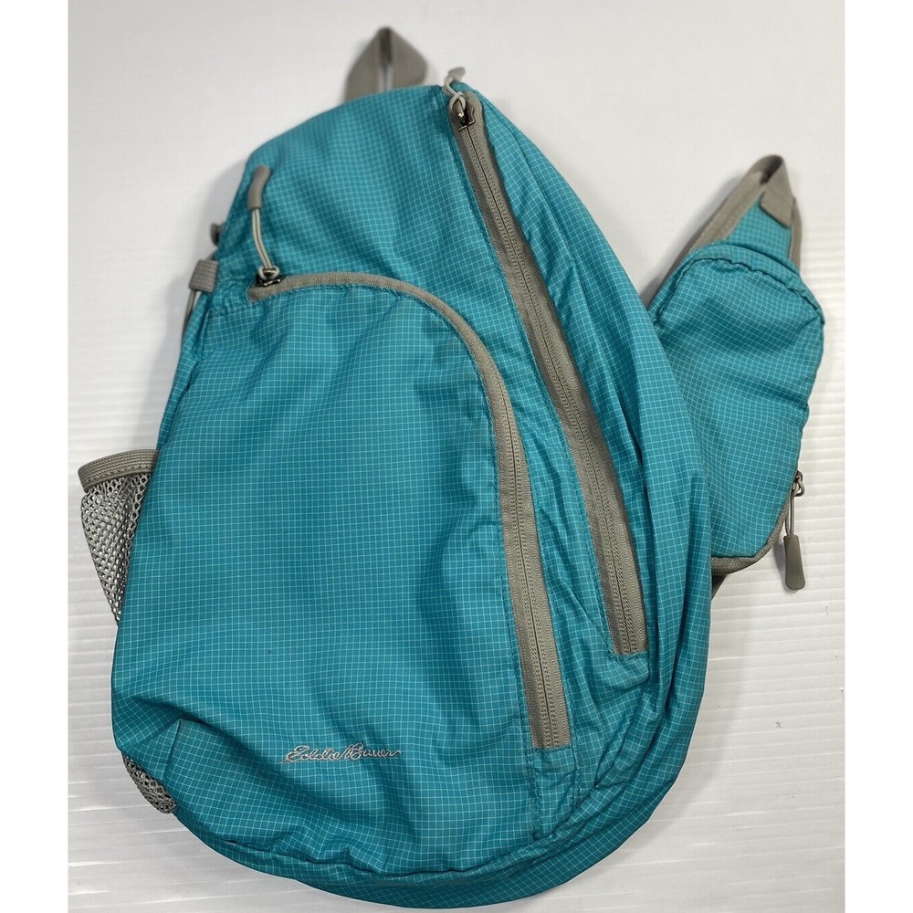 Eddie Bauer Sling Backpack Blue Shoulder Gym Bag Hiking Buckle Lightweight